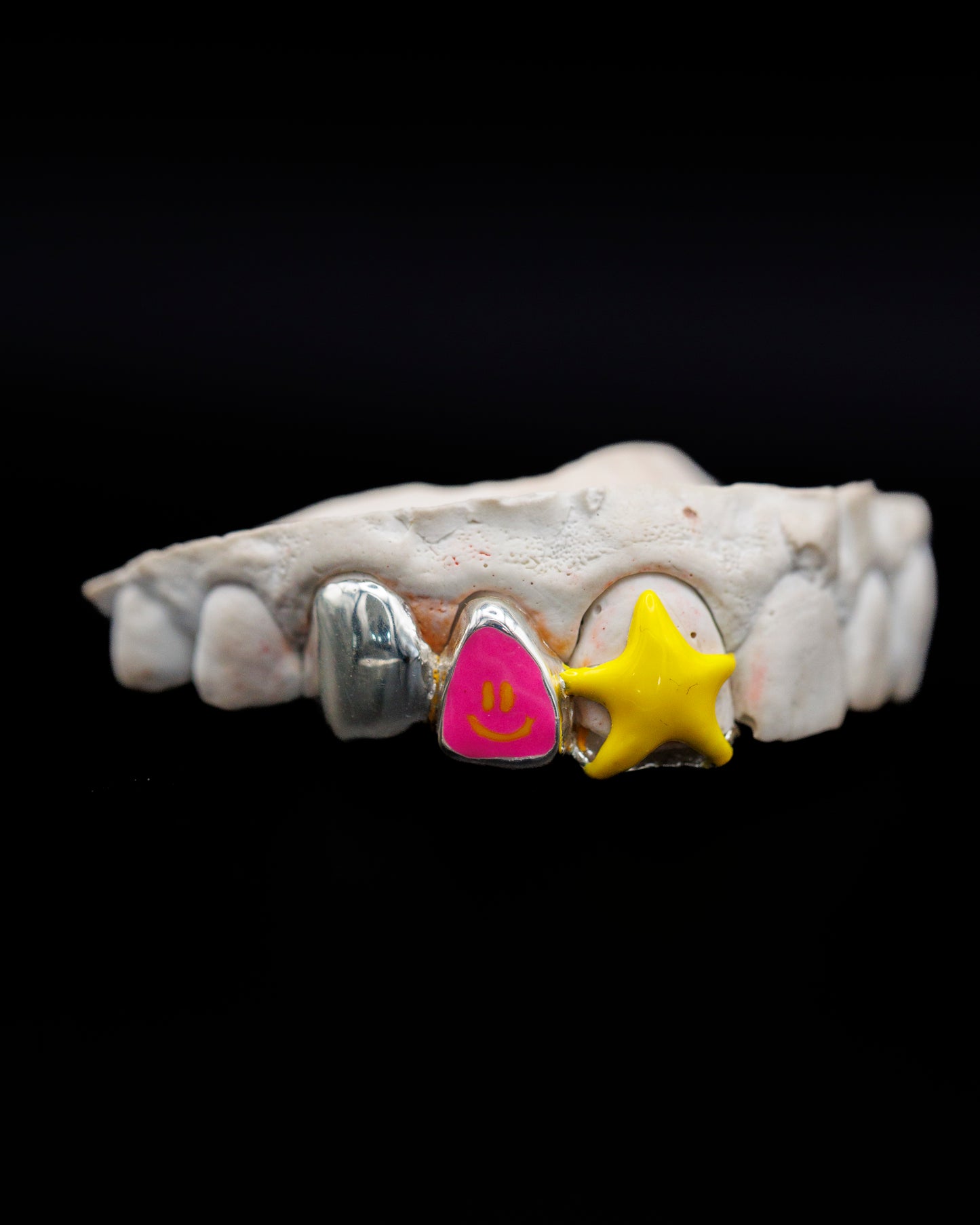 Enamel Smiley Face and Star Grillz
