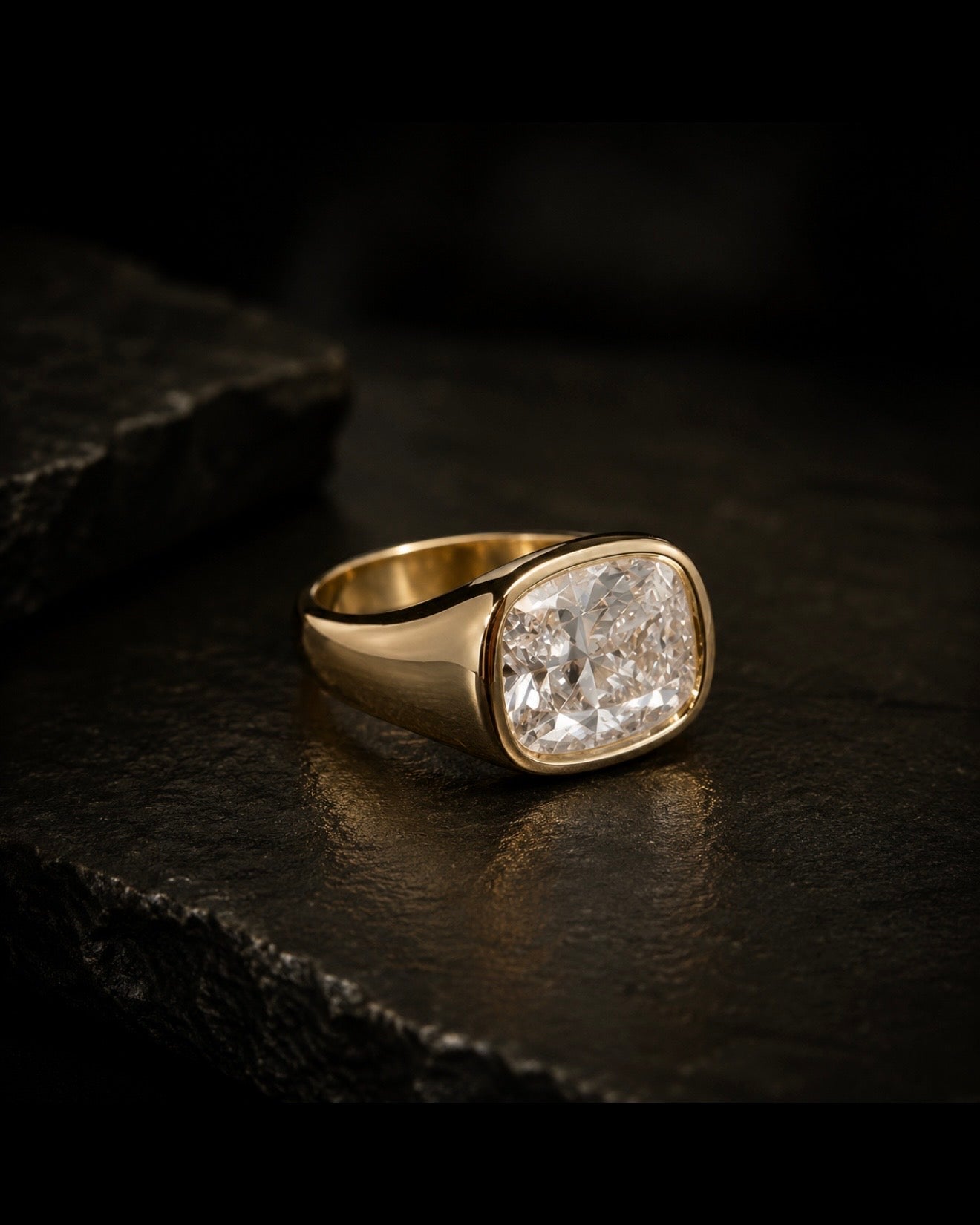 Radiant Lab Diamond Signet Ring