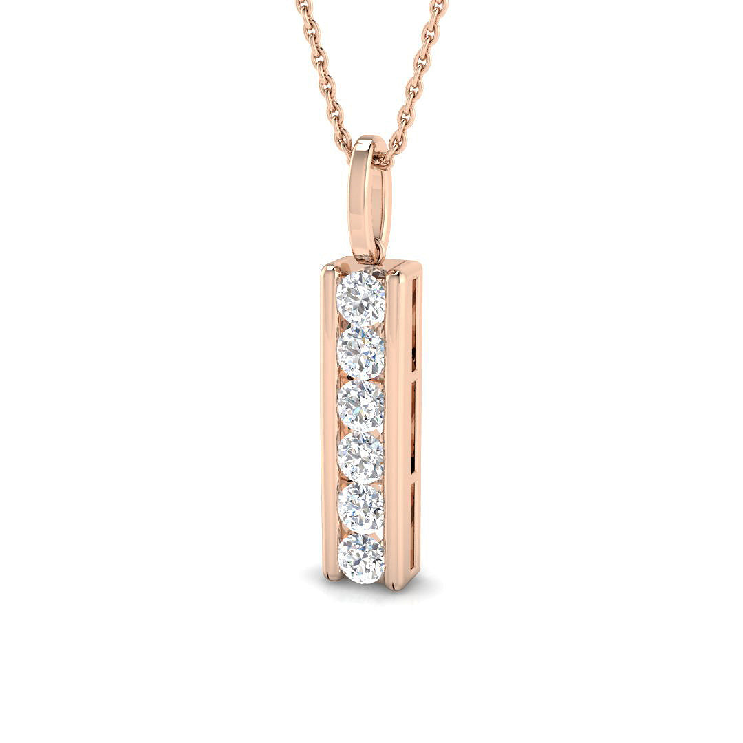 Drop & Trilogy Diamond Ring 0.53ct – BJP0057 – 18k Rose Gold