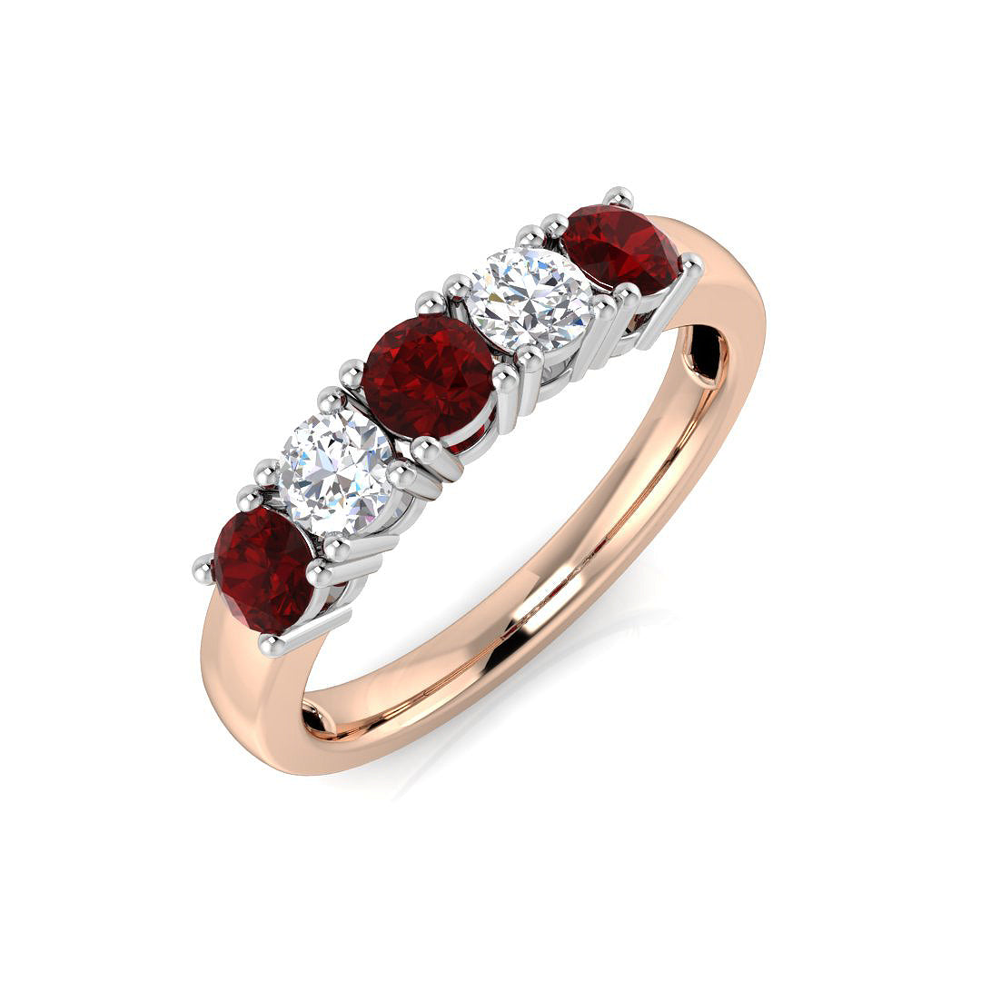 Five Stone Diamond Ring 1.01ct – BJR0144~RY – 18k Rose Gold