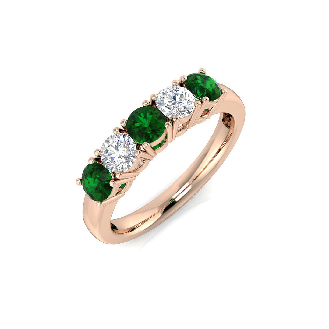 Five Stone Diamond Ring 0.94ct–1.02ct – BJR0144~EM – 18k Rose Gold