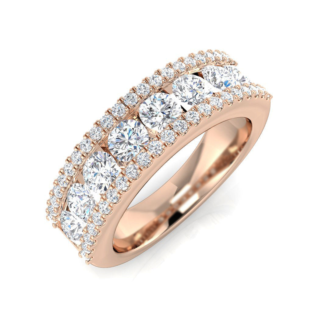 Pave Diamond Ring 1.51ct – BJR0270 – 18k Rose Gold