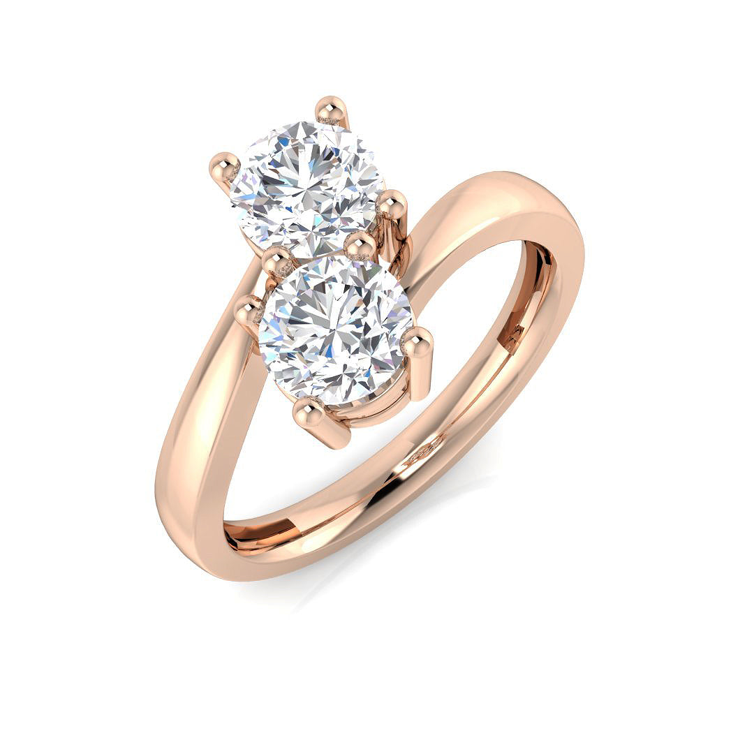 Two Stone Diamond Ring 0.47ct–1.4ct – BJR0186 – 18k Rose Gold