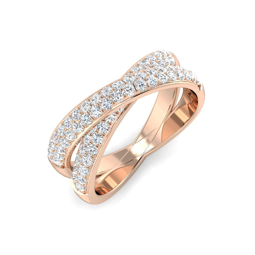 Pave Diamond Ring 0.98ct – BJR0370 – 18k Rose Gold