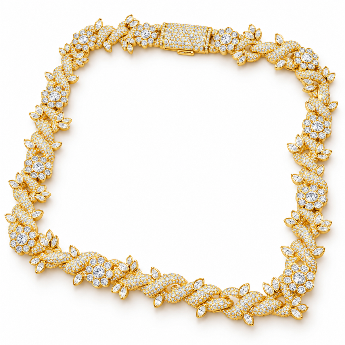 18mm Floral Cuban Link Chain