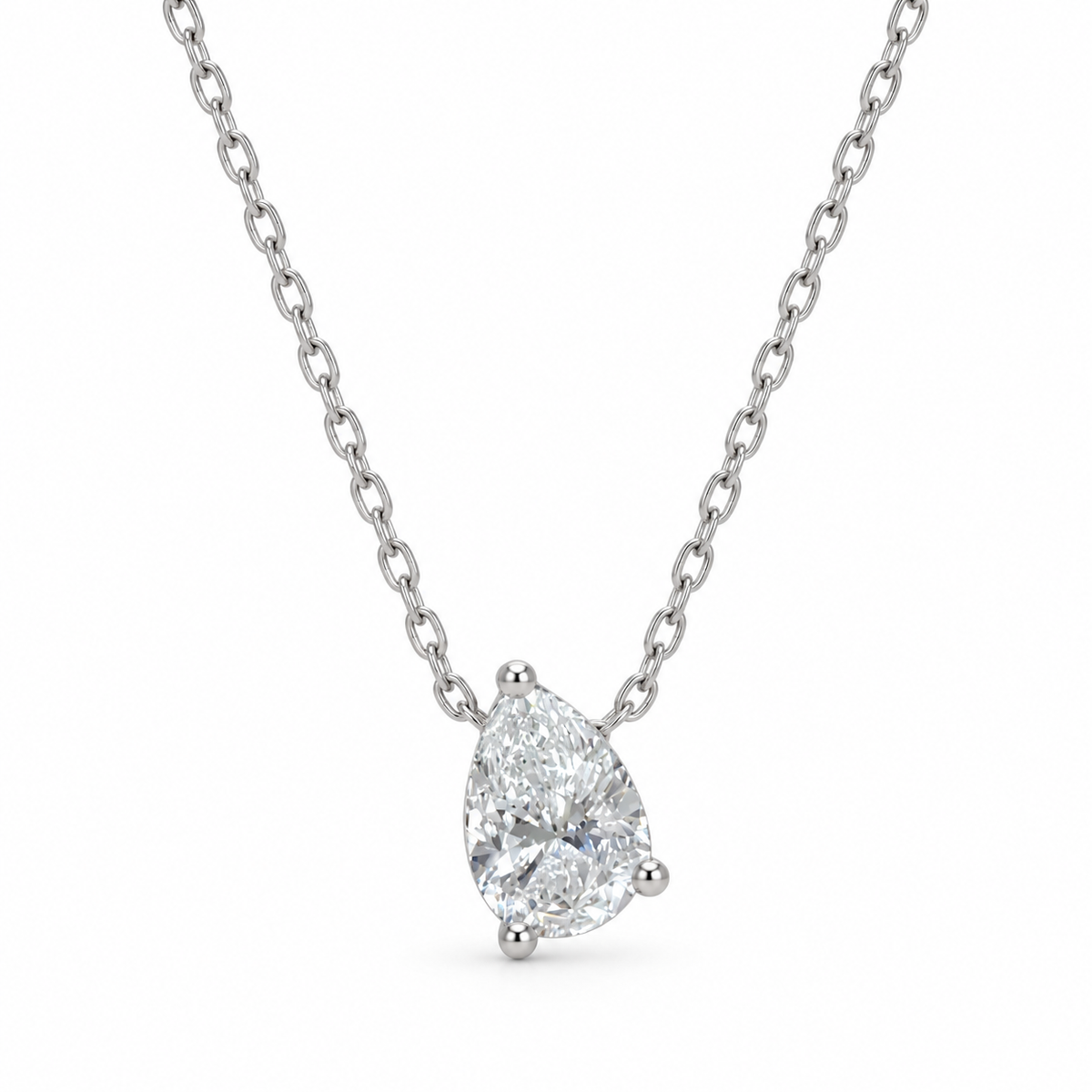 Pear Lab Grown Diamond Solitaire Necklace