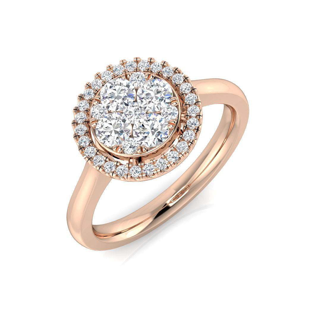 Cluster Diamond Ring 0.31ct–0.53ct – SL8422 – 18k Rose Gold