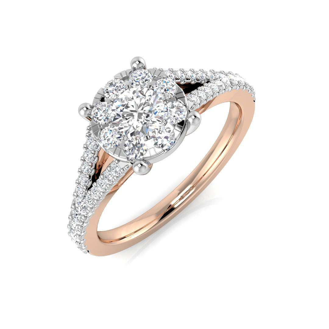 Cluster Diamond Ring 0.36ct–0.69ct – SL8326 – 18k Rose Gold