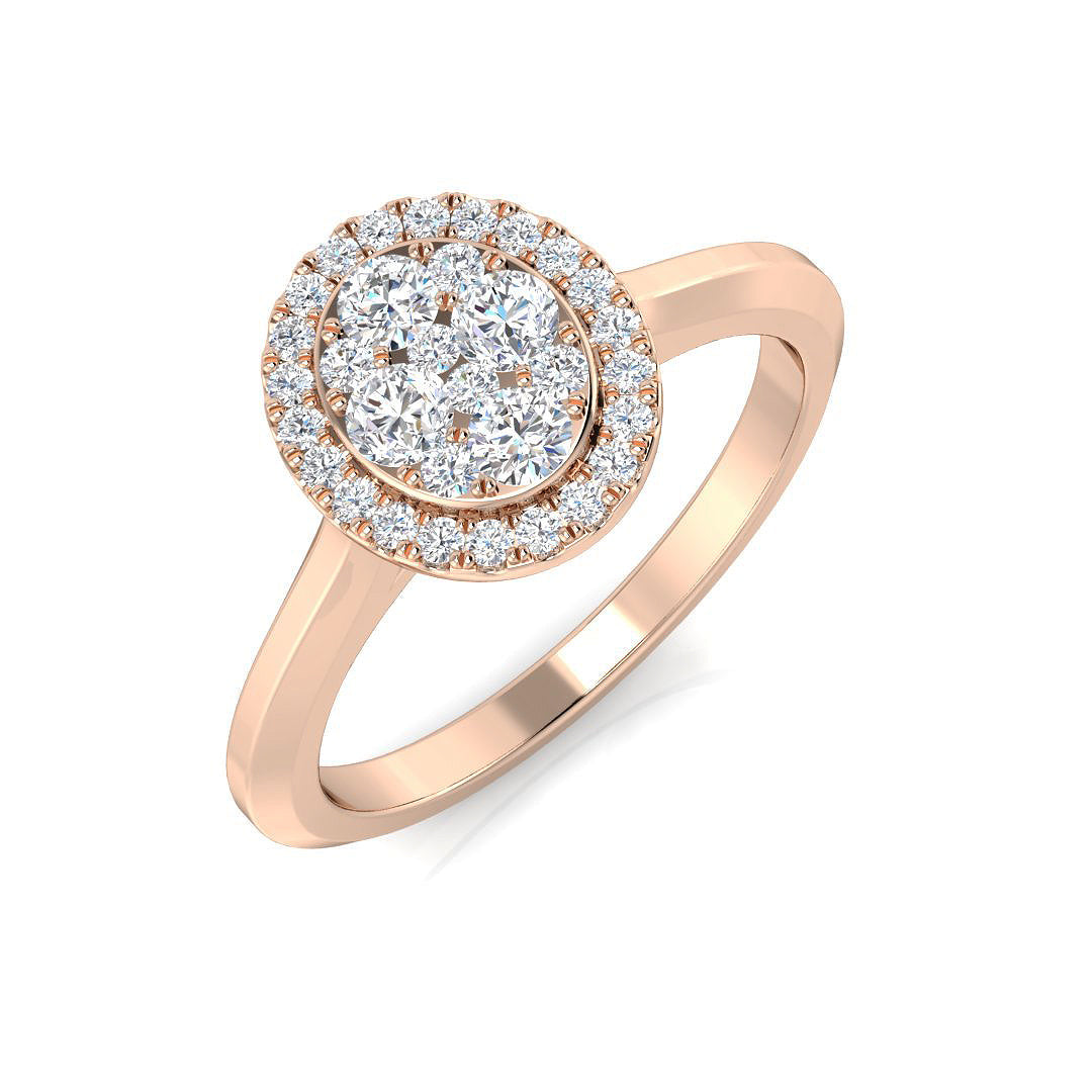 Cluster Diamond Ring 0.39ct – DNR1131 – 18k Rose Gold