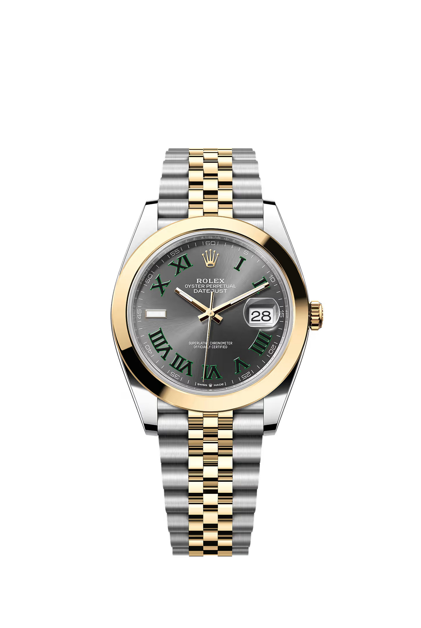 Rolex Datejust 41 126303 — Wimbledon Dial, Smooth Bezel, Jubilee