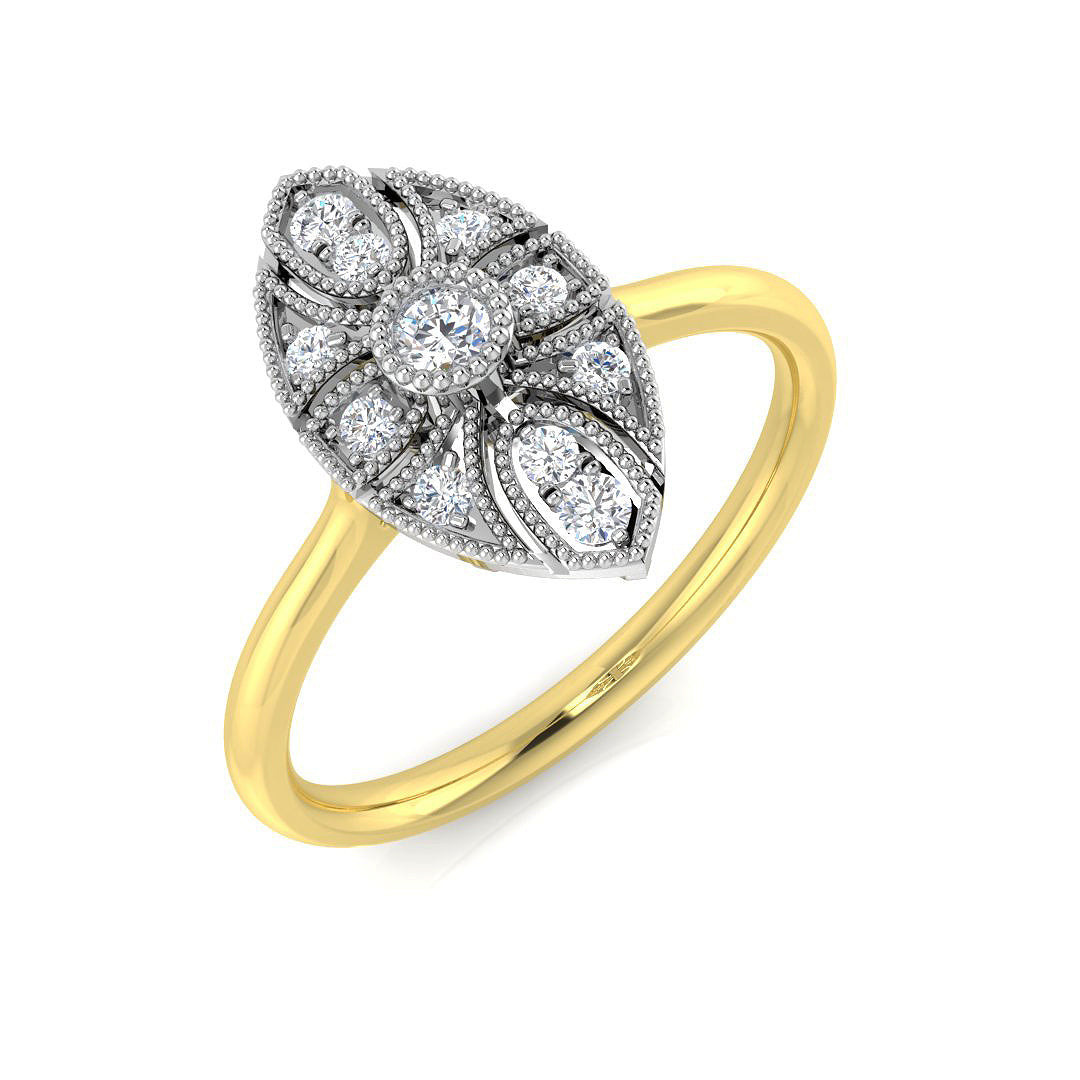 Vintage Diamond Ring 0.2ct – SL8577 – 18k Two Tone Gold