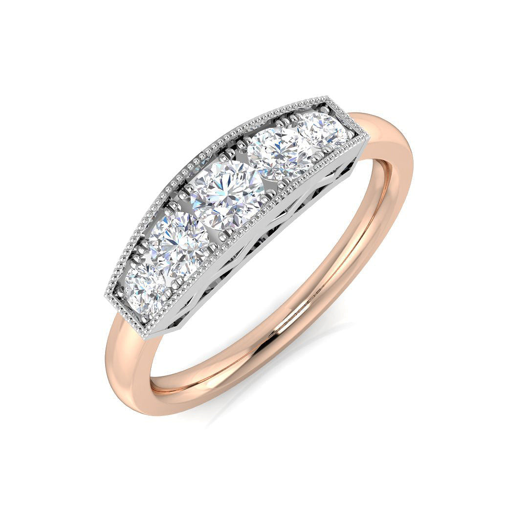 Five Stone Diamond Ring 0.34ct–0.51ct – SL8493 – 18k Rose Gold
