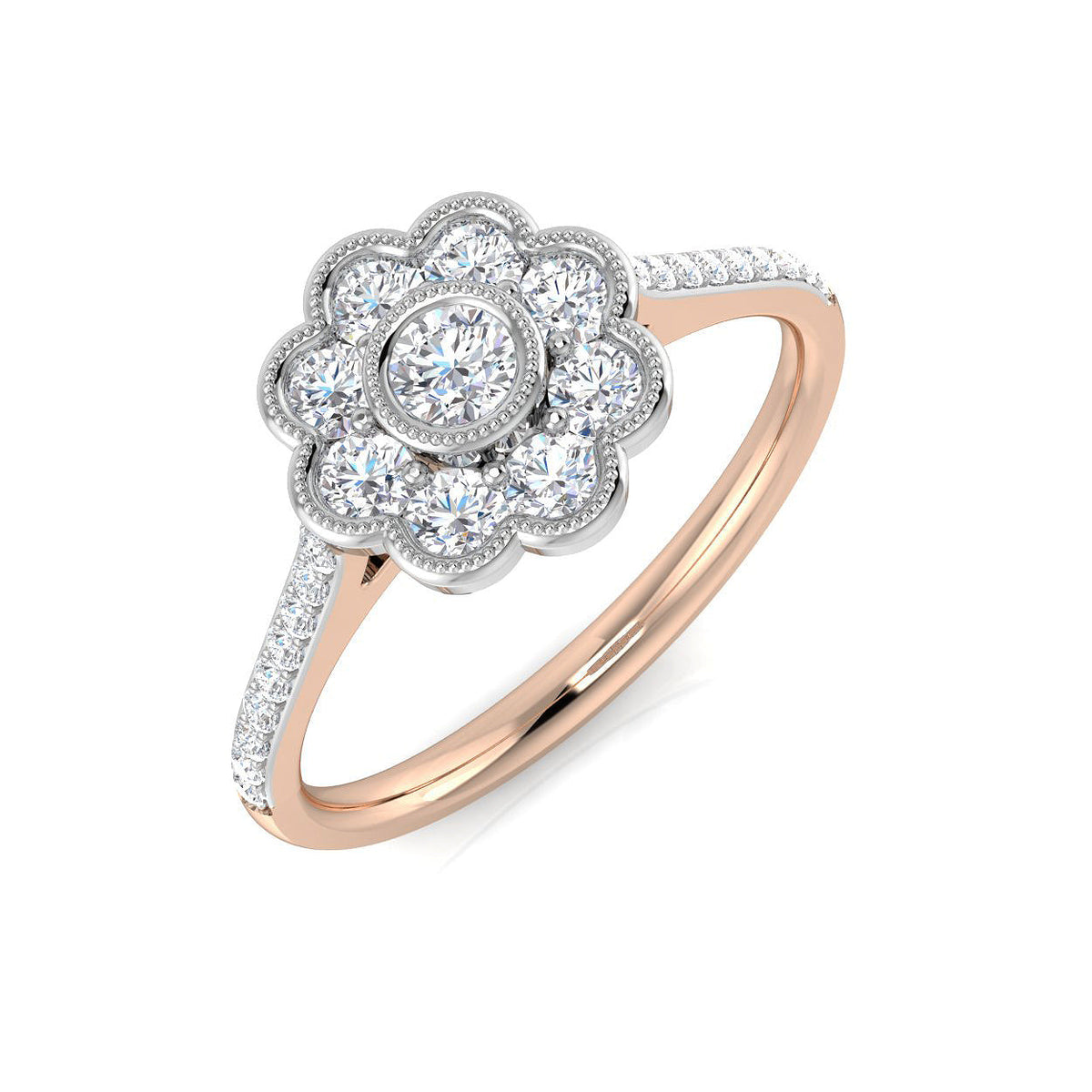 Cluster Diamond Ring 0.49ct – SL8482 – 18k Rose Gold