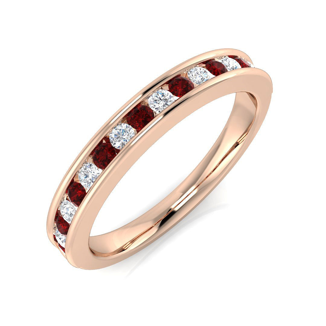 Half Eternity Diamond Ring 0.33ct–0.4ct – SL8514~RY – 18k Rose Gold