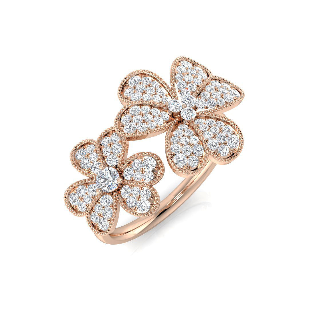 Cluster Diamond Ring 0.56ct–0.63ct – SL8570 – 18k Rose Gold