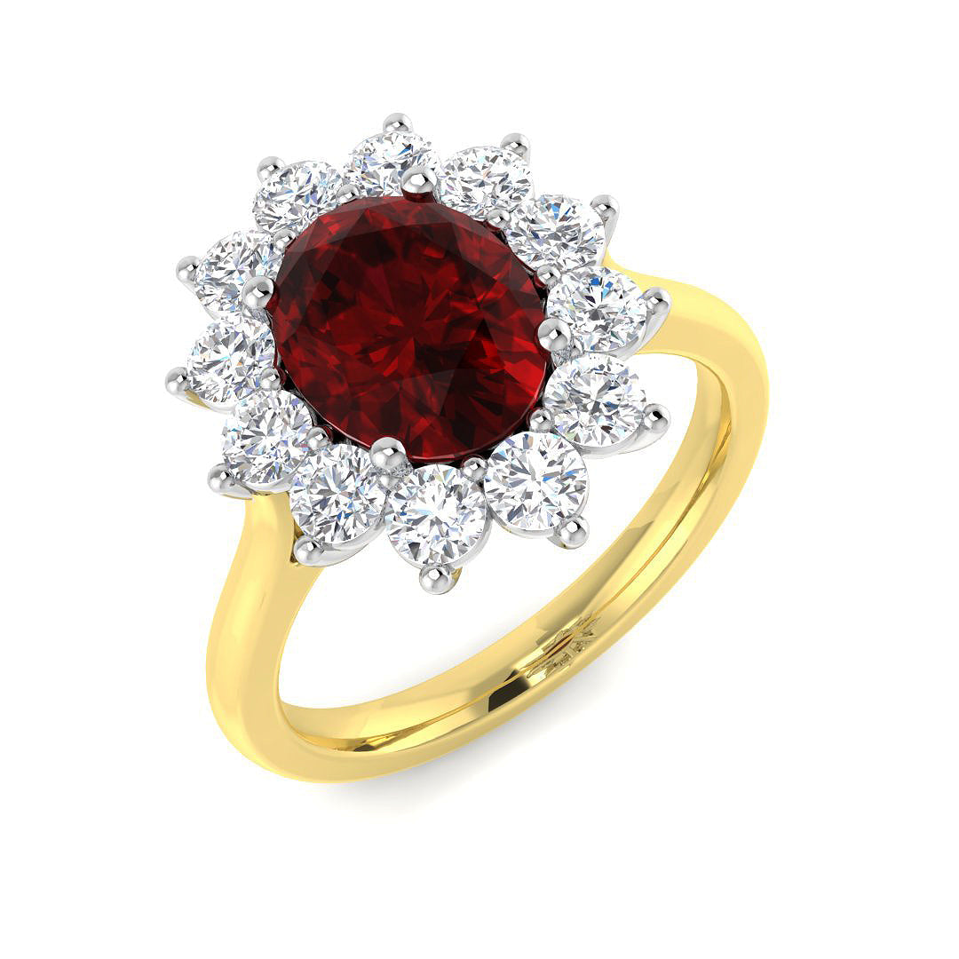 Cluster Diamond Ring 2.23ct–3.85ct – SL8791~RY – 9k Two Tone Gold