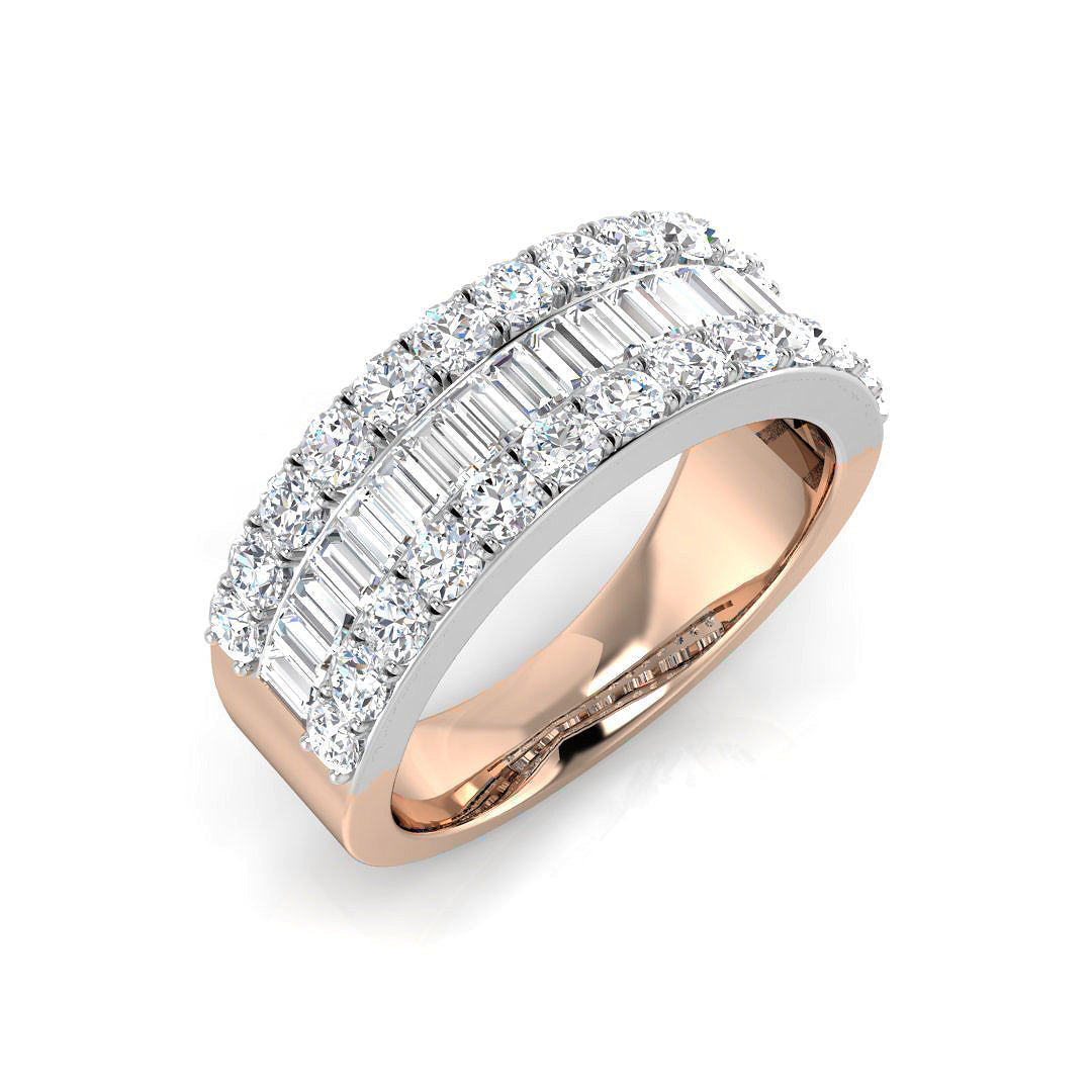 Baguette & Brilliant Diamond Ring 1.6ct–1.62ct – SL8940 – 18k Rose Gold