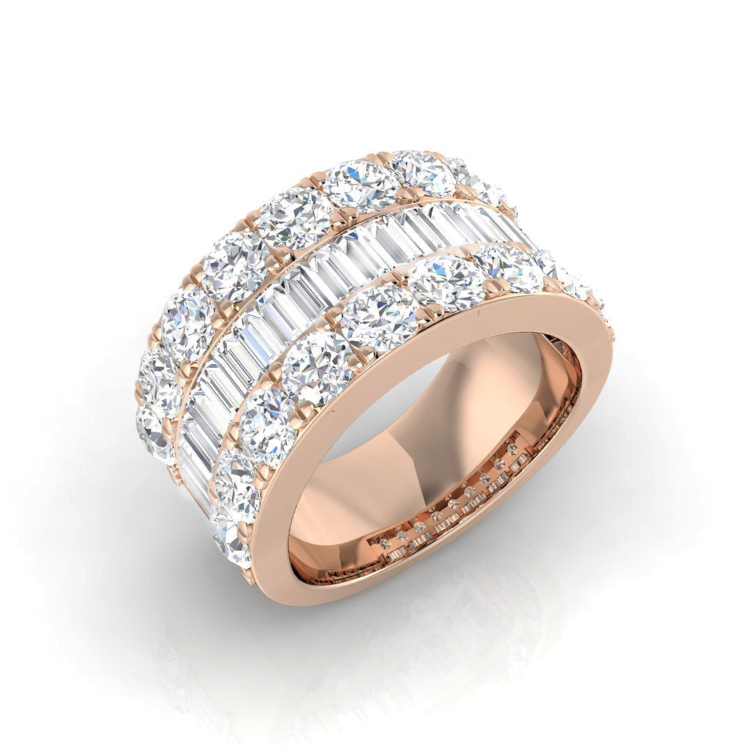 Baguette & Brilliant Diamond Ring 4.0ct–4.15ct – SL9124 – 18k Rose Gold