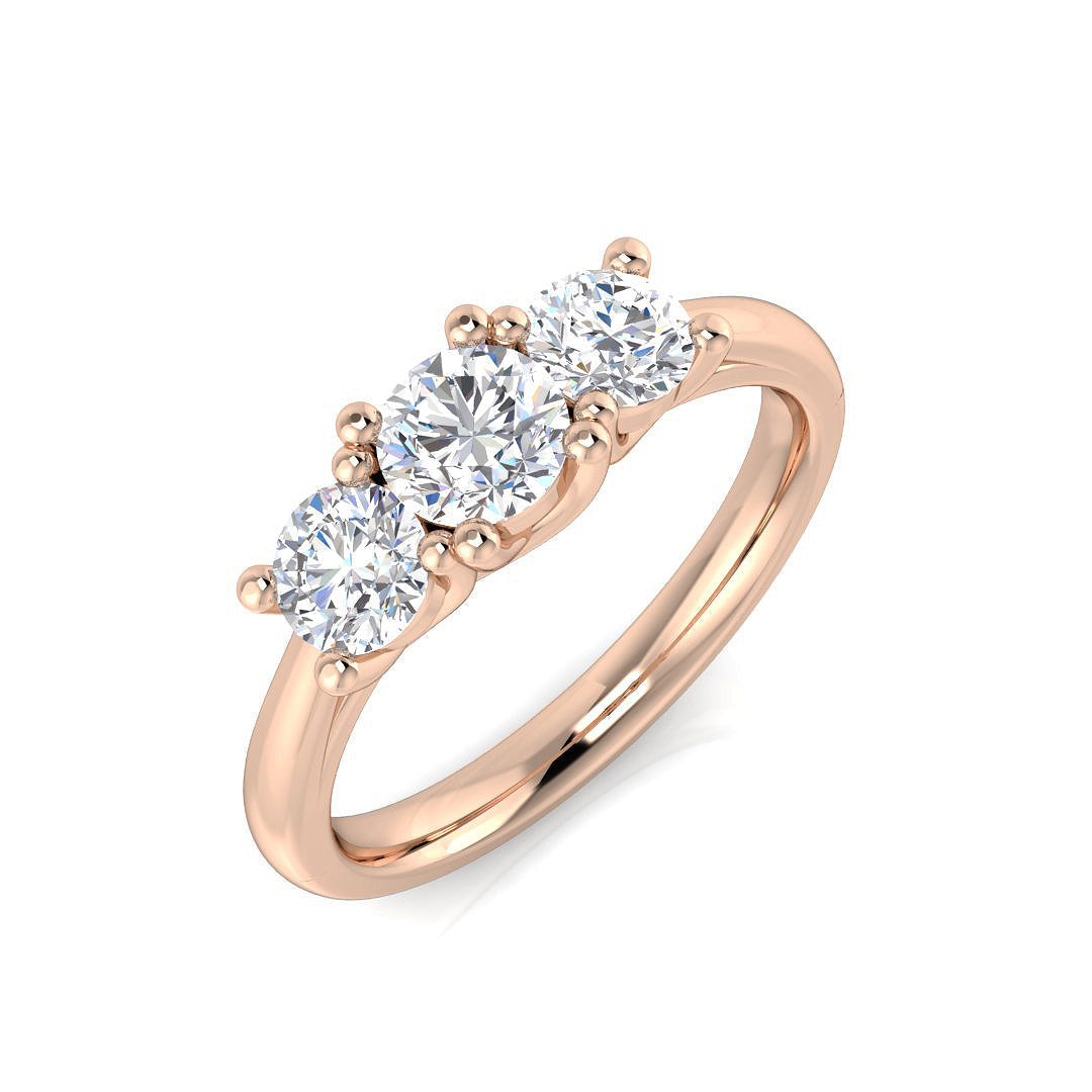 Three Stone Diamond Ring 1.05ct – SL9176 – 18k Rose Gold