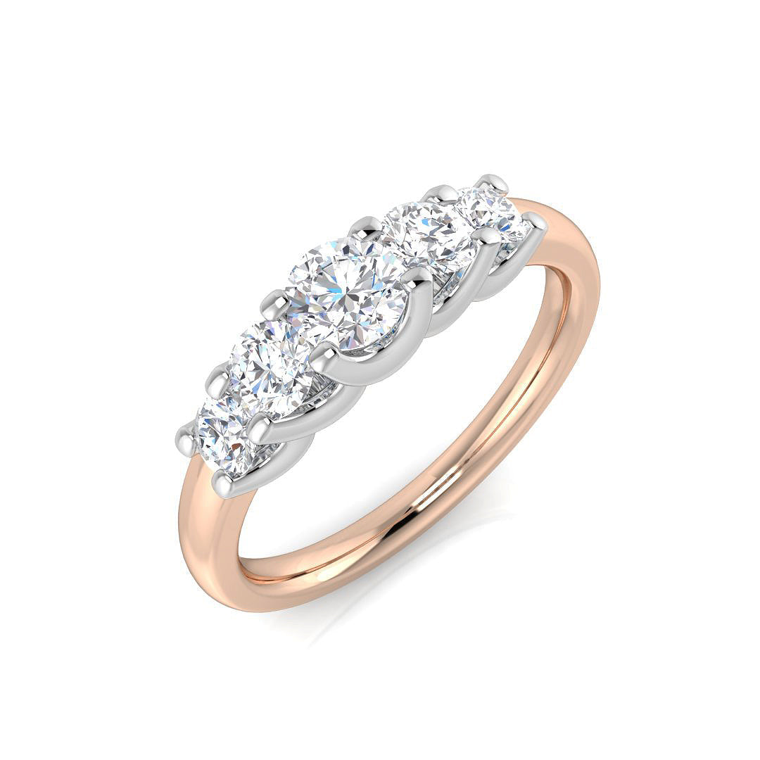 Five Stone Diamond Ring 0.7ct–0.94ct – SL9221 – 18k Rose Gold