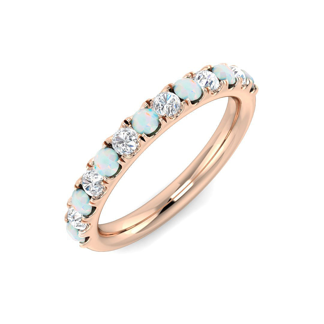 Half Eternity Diamond Ring 0.42ct – SL9586~OP – 18k Rose Gold