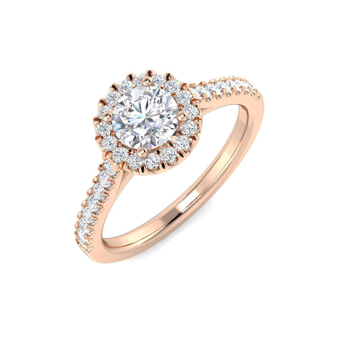 Halo Diamond Ring 0.26ct – SL9669-5 – 18k Rose Gold