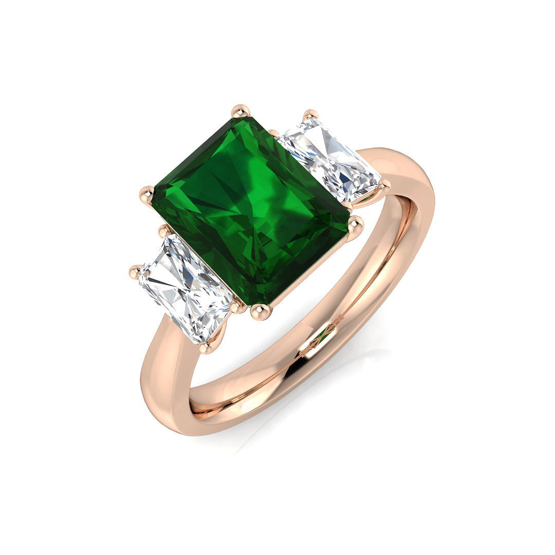 Three Stone Diamond Ring 2.19ct–3.13ct – SL9796~EM – 18k Rose Gold