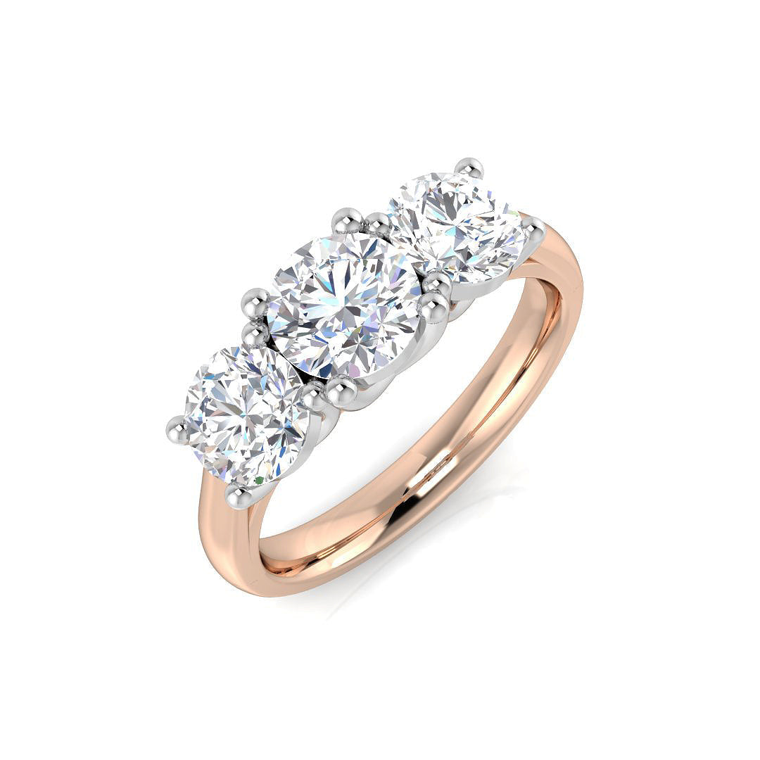 Three Stone Diamond Ring 1.95ct – SL9898 – 18k Rose Gold