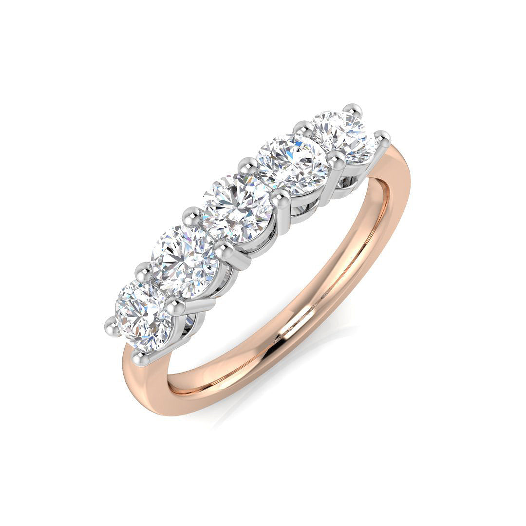 Five Stone Diamond Ring 0.95ct – SL9949 – 18k Rose Gold