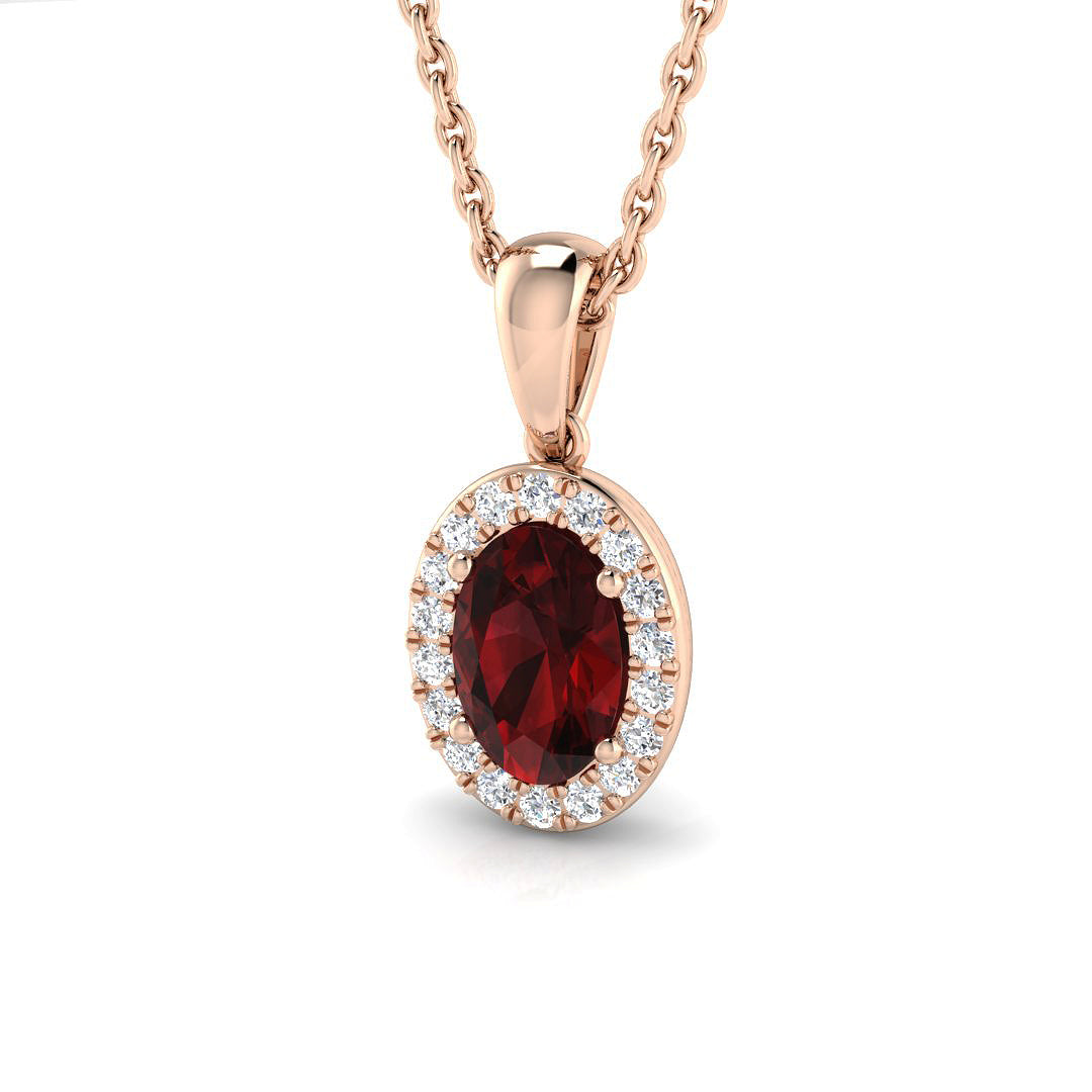 Garnet Diamond Ring 0.61ct – SP3903~GR – 18k Rose Gold