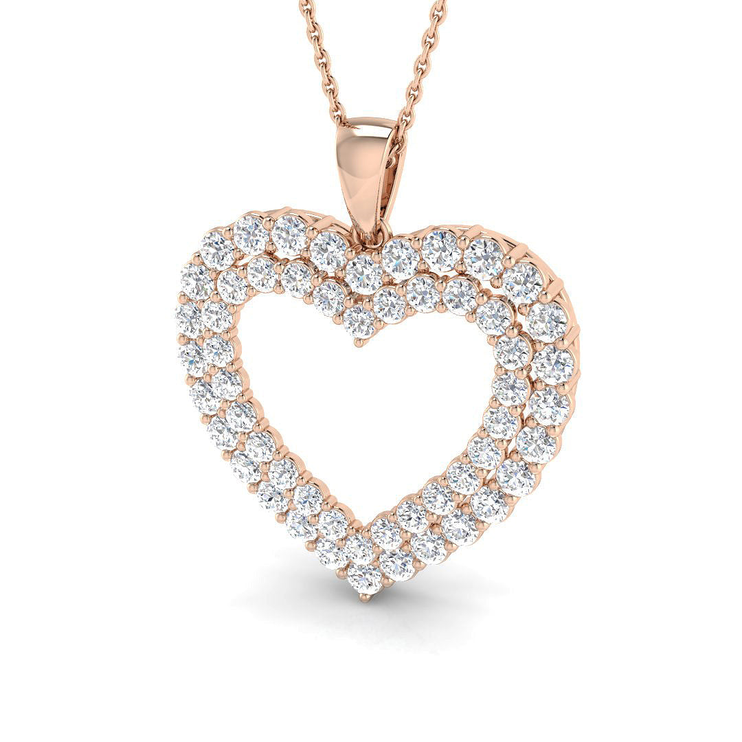 Heart Diamond Ring 0.39ct–1.97ct – SP2766 – 18k Rose Gold