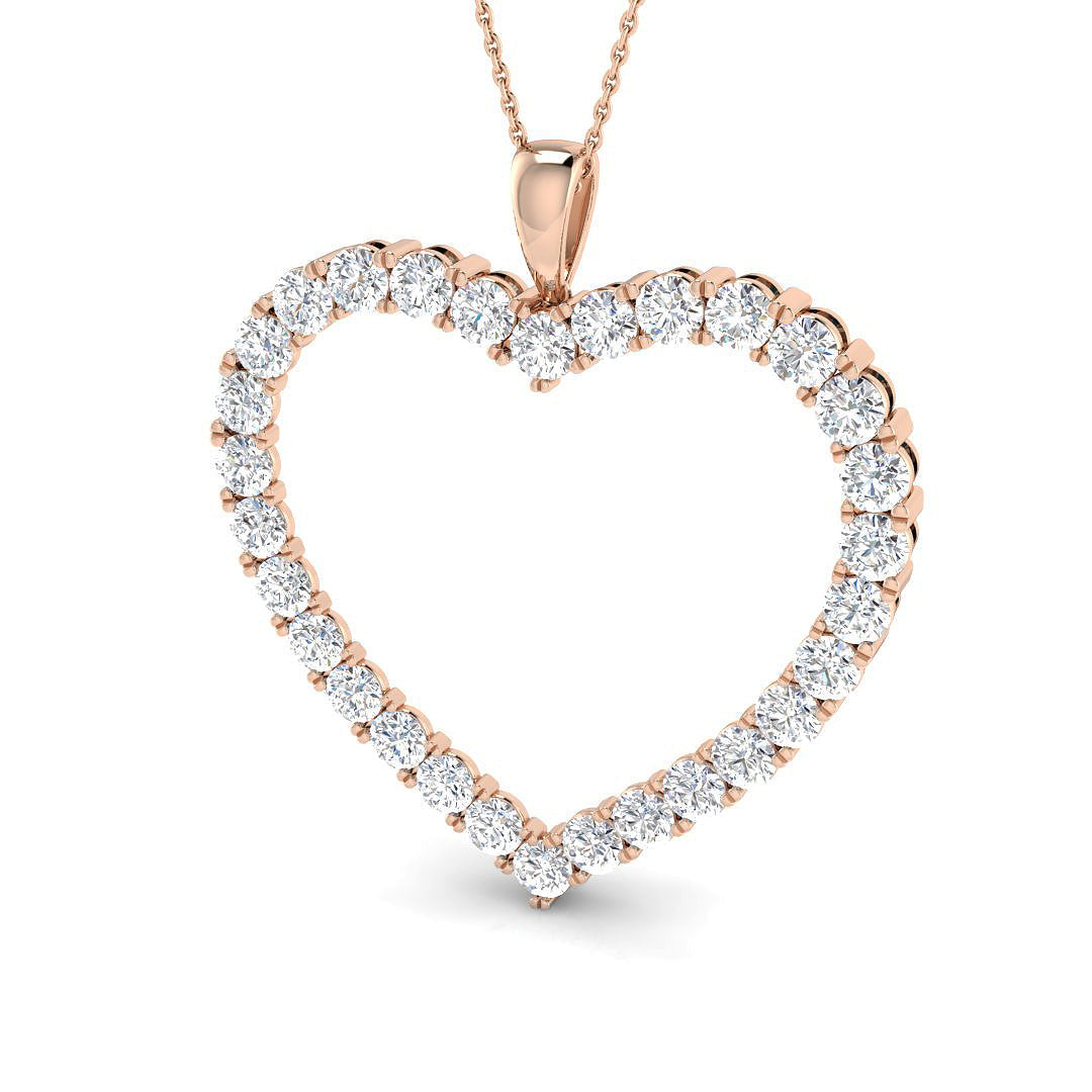 Heart Diamond Ring 0.53ct–4.4ct – SP2788 – 18k Rose Gold