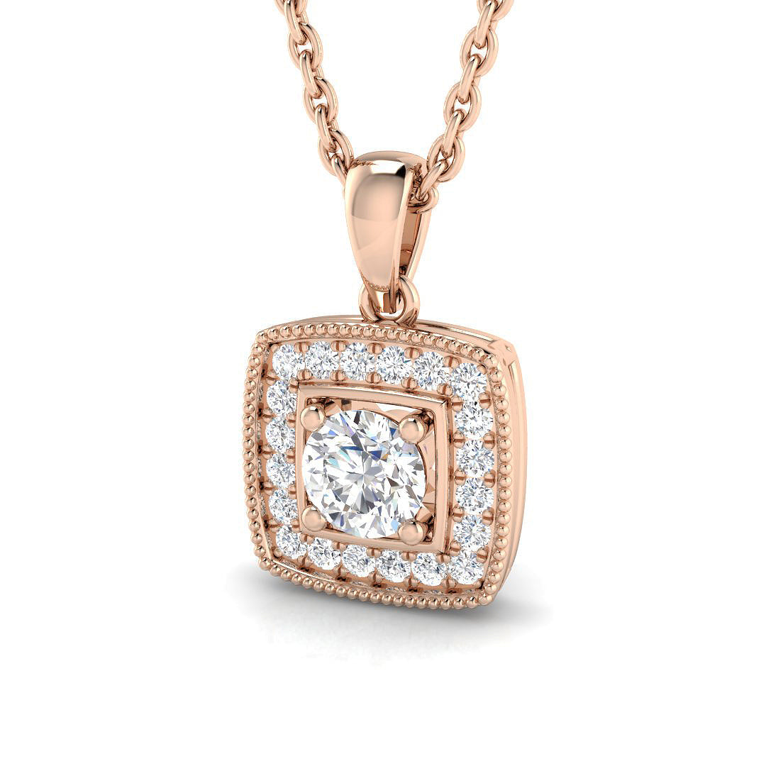 Halo Diamond Ring 0.14ct – SP4151 – 18k Rose Gold