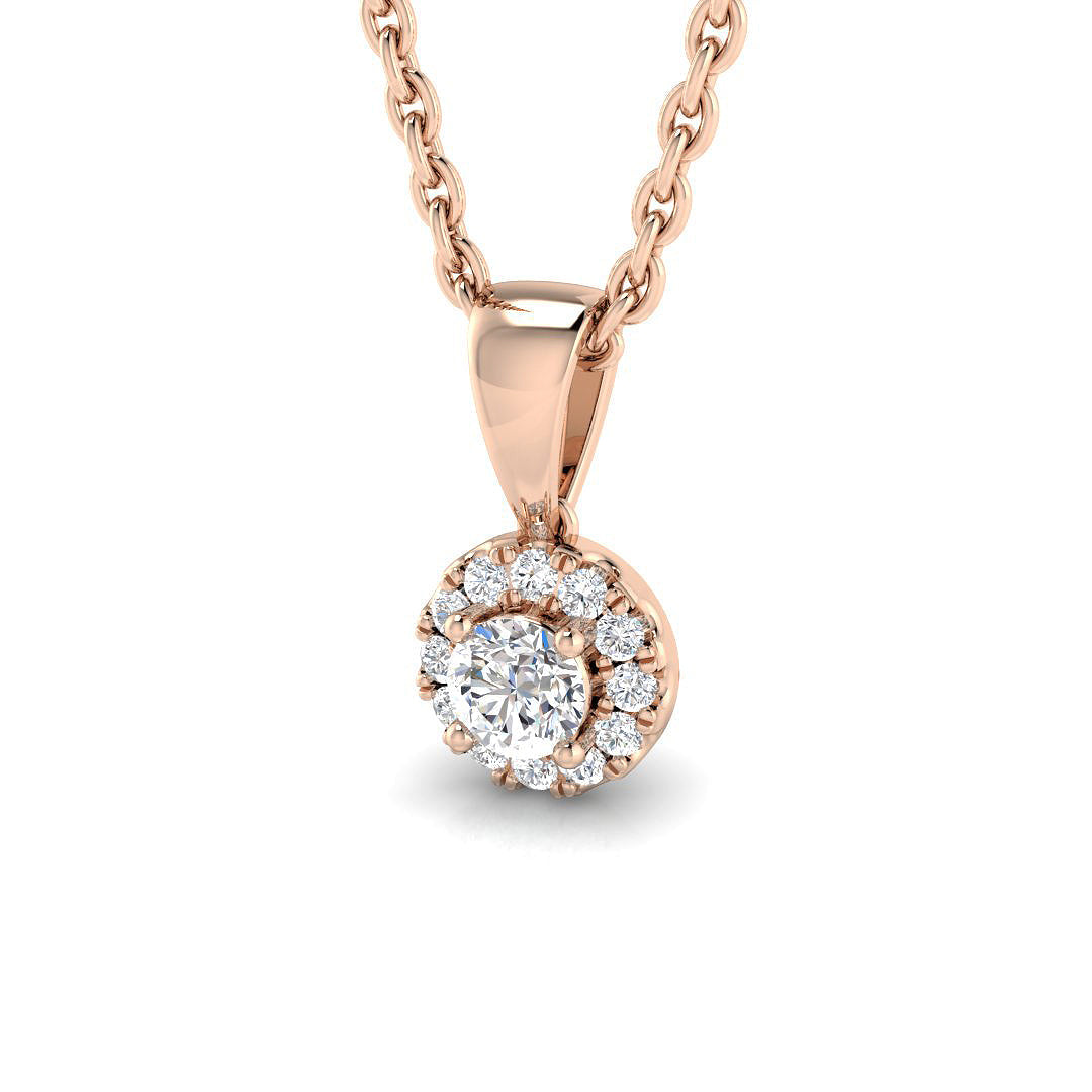 Halo Diamond Ring 0.1ct–0.16ct – SP4166 – 18k Rose Gold