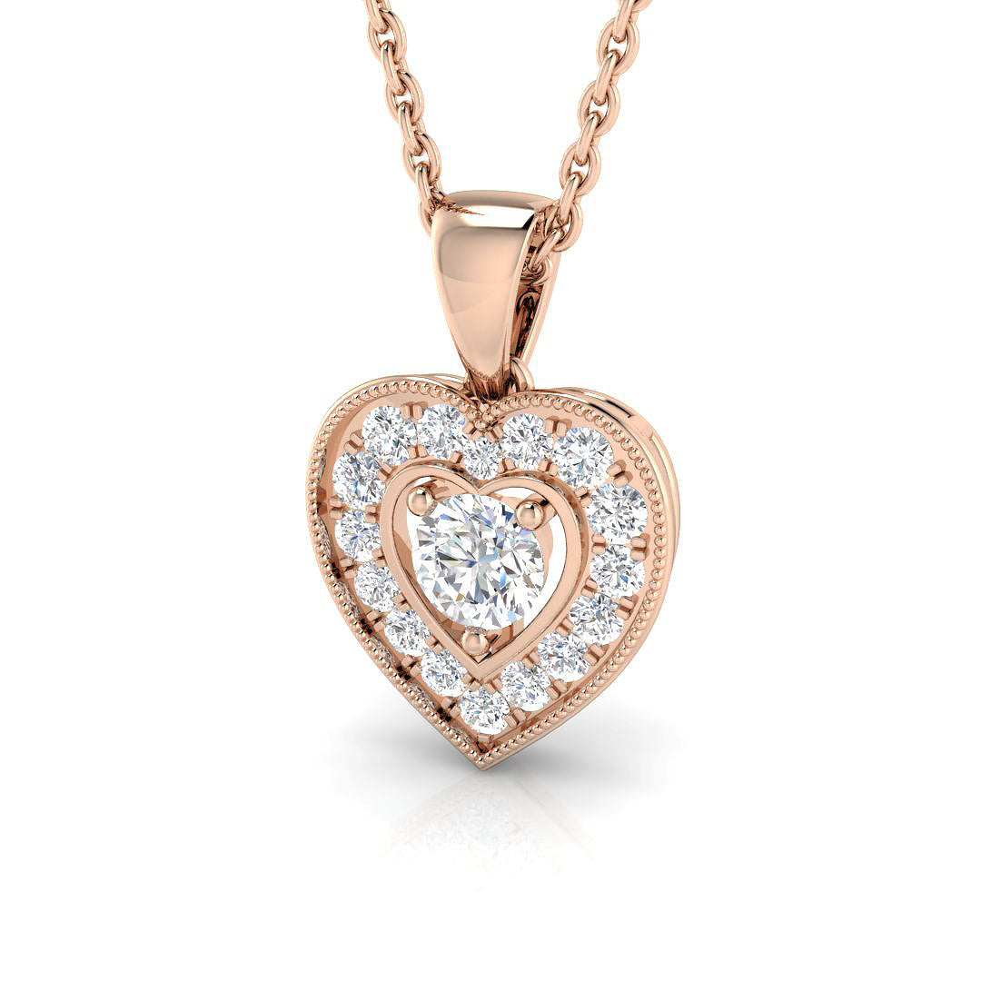 Heart Diamond Ring 0.22ct – SP4236 – 18k Rose Gold