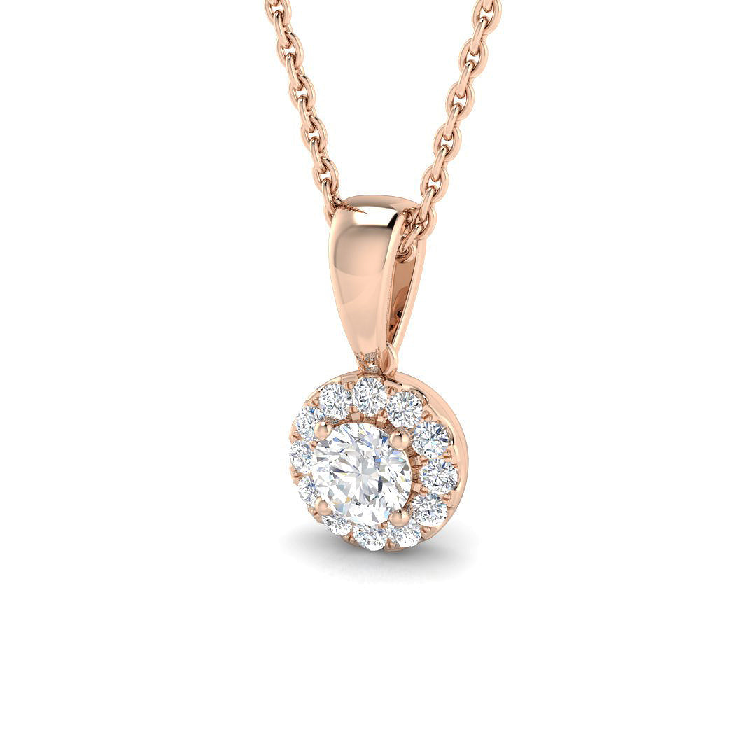 Halo Diamond Ring 0.28ct – SP4449 – 18k Rose Gold