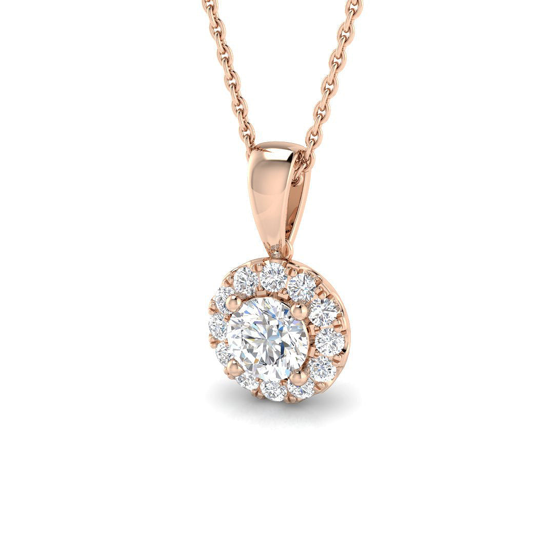 Halo Diamond Ring 0.72ct – SP4544 – 18k Rose Gold
