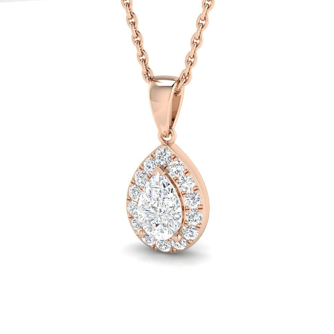 Halo Diamond Ring 0.49ct – SP4884 – 18k Rose Gold