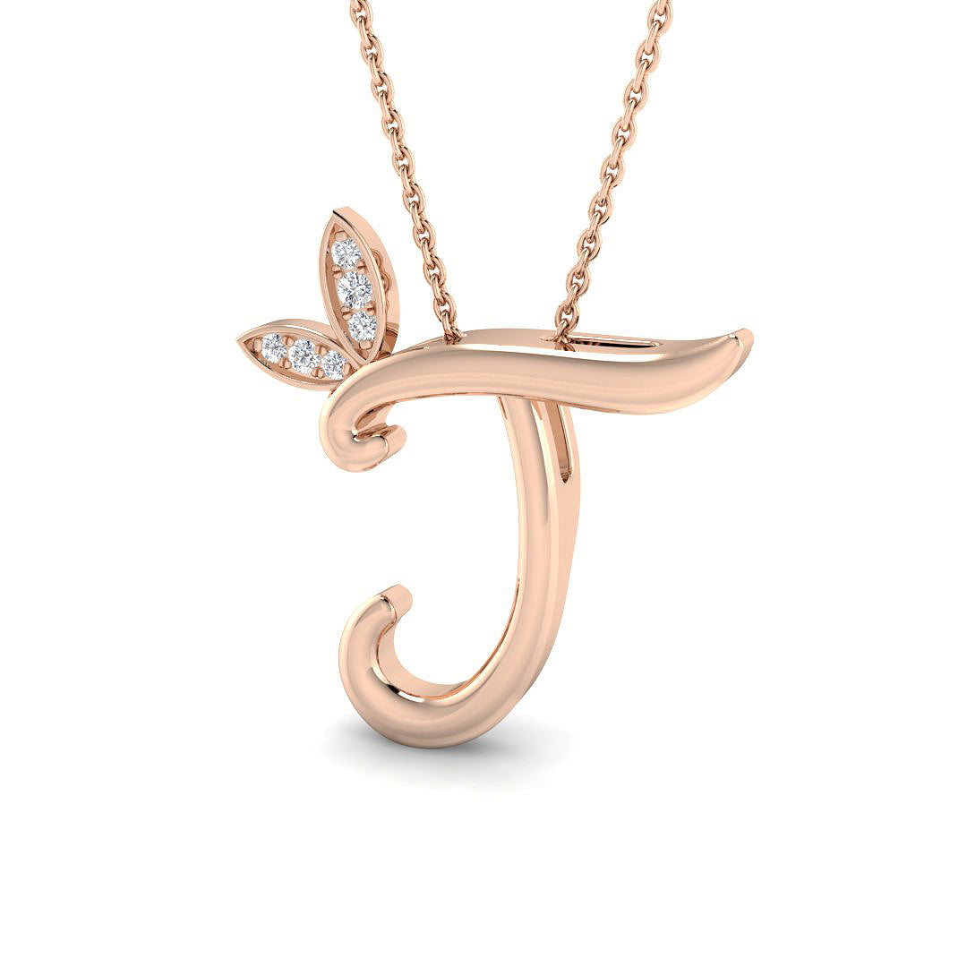 Initials Diamond Ring 0.06ct – SP4996-J – 18k Rose Gold