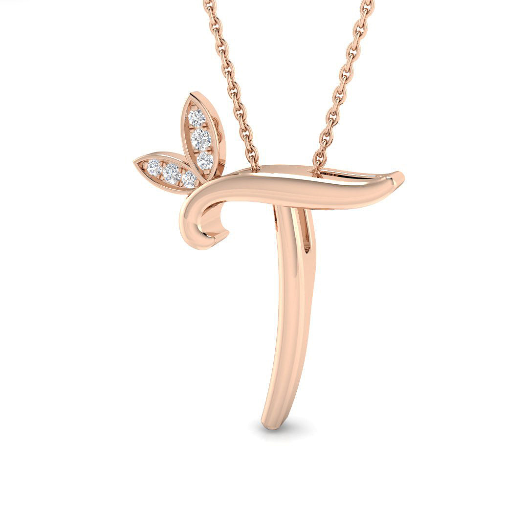 Initials Diamond Ring 0.07ct – SP4996-T – 18k Rose Gold