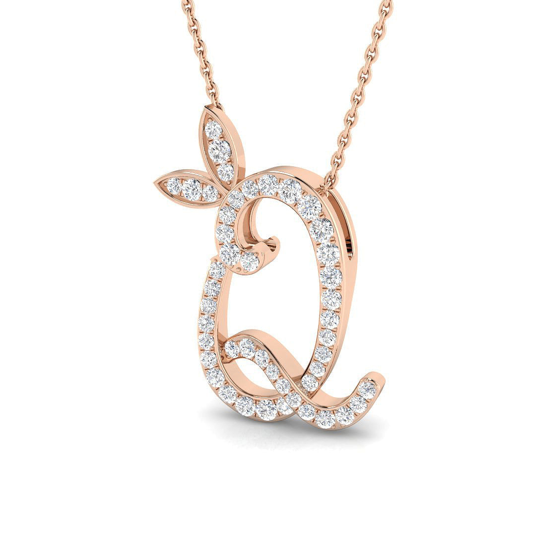 Initials Diamond Ring 0.35ct – SP5005-Q – 18k Rose Gold