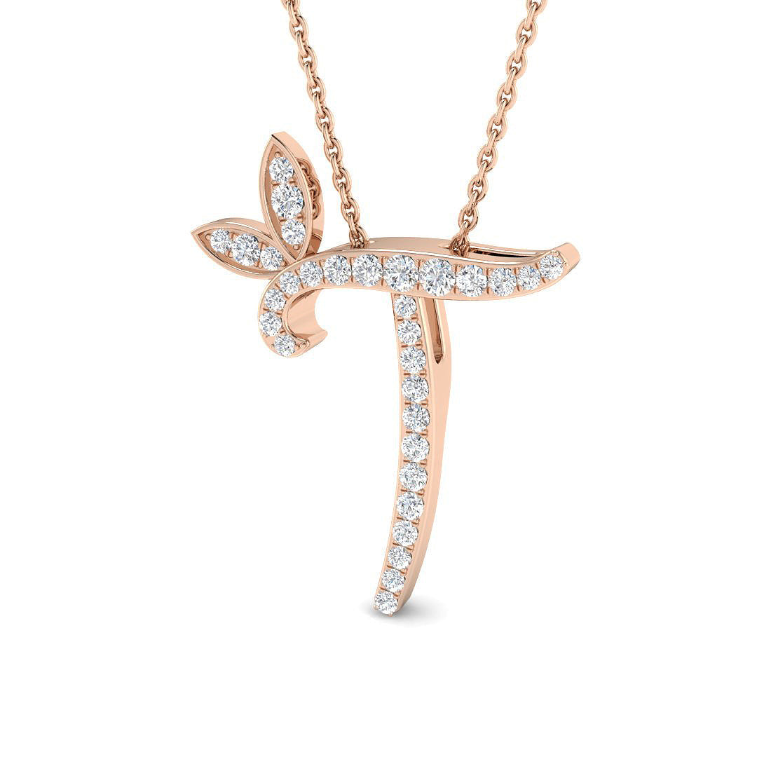 Initials Diamond Ring 0.25ct – SP5005-T – 18k Rose Gold