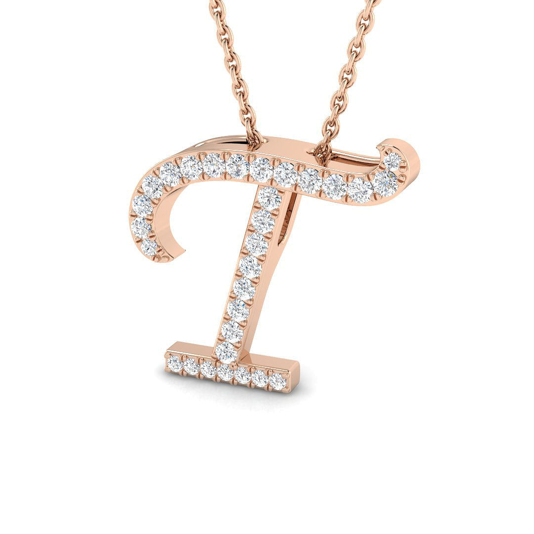 Initials Diamond Ring 0.24ct – SP5034-T – 18k Rose Gold