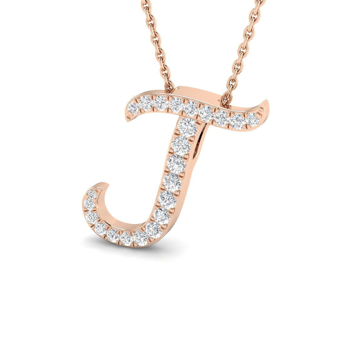 Initials Diamond Ring 0.25ct – SP5034-J – 18k Rose Gold