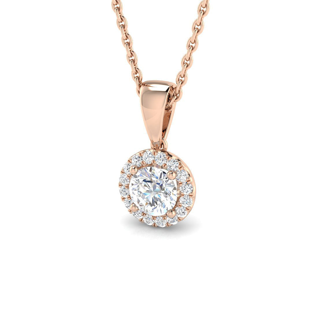 Halo Diamond Ring 0.47ct – SP5091 – 18k Rose Gold