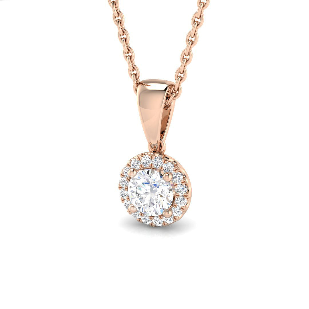 Halo Diamond Ring 0.39ct – SP5092 – 18k Rose Gold