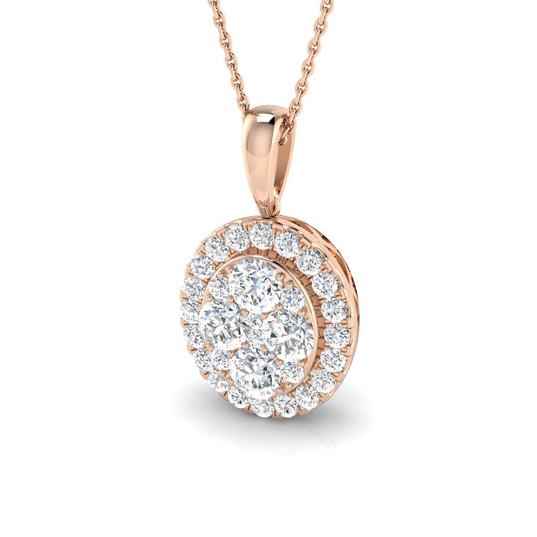Cluster Diamond Ring 0.77ct–1.57ct – SP5255 – 18k Rose Gold