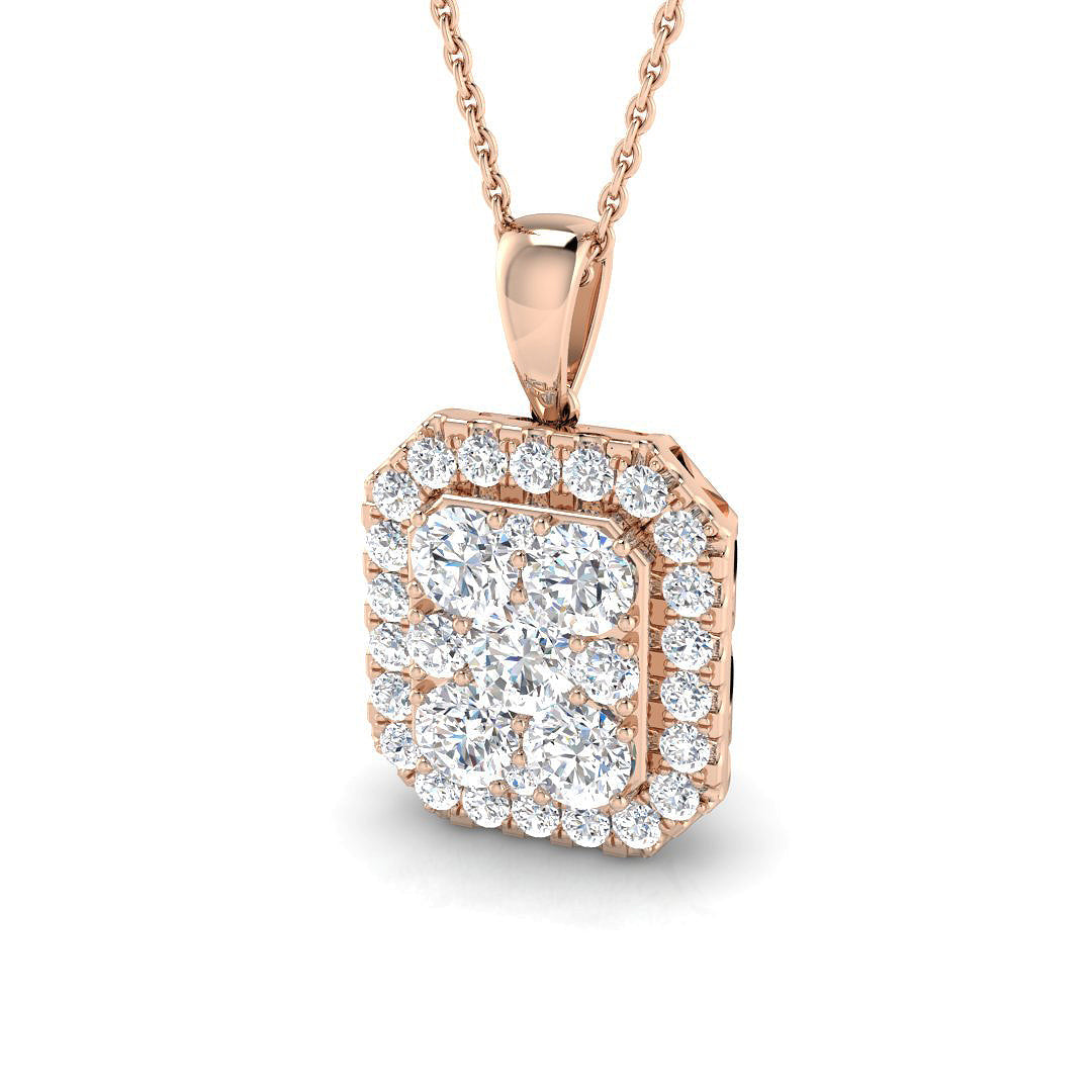 Cluster Diamond Ring 0.82ct–1.84ct – SP5256 – 18k Rose Gold