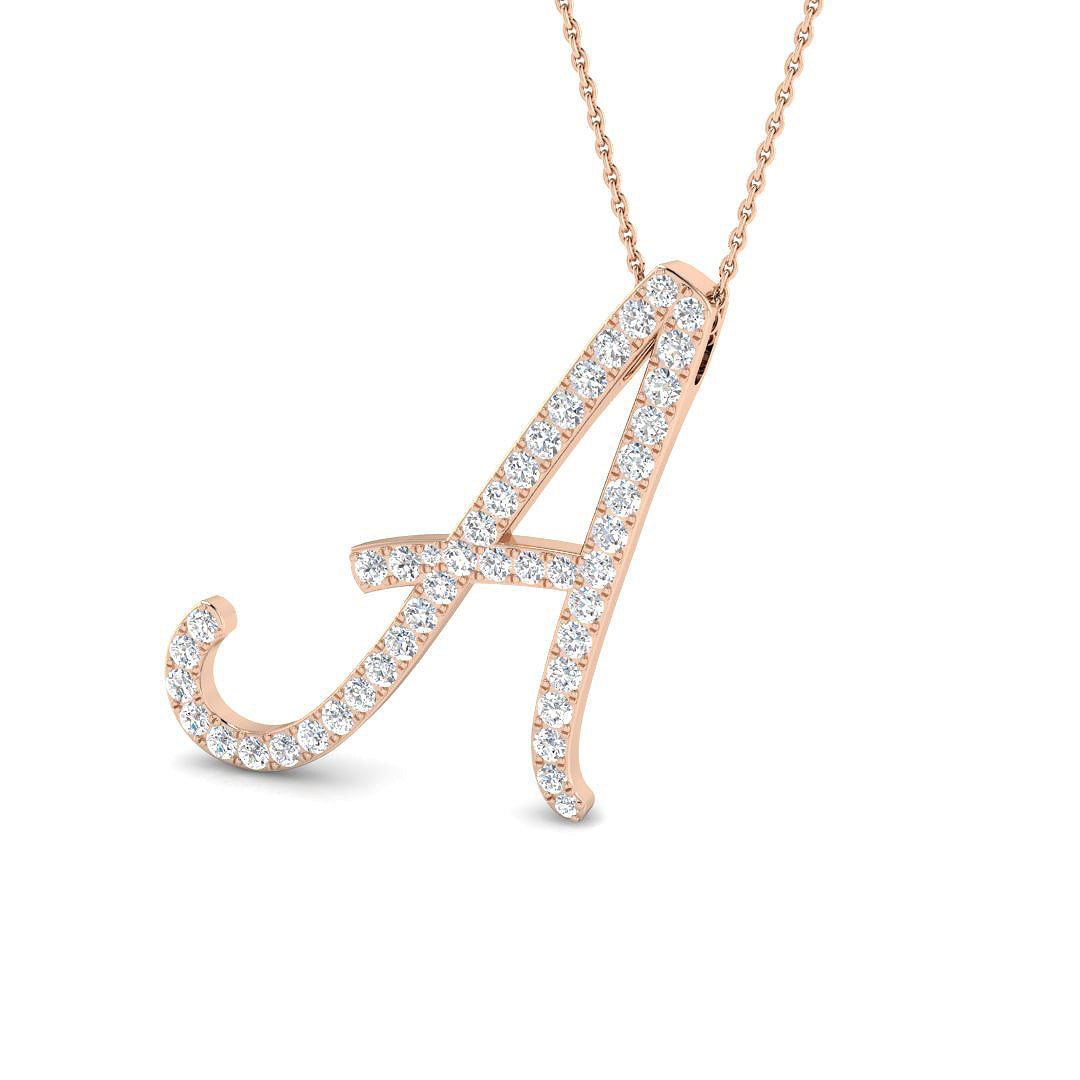 Initials Diamond Ring 0.27ct–1.24ct – SP4909-A – 18k Rose Gold