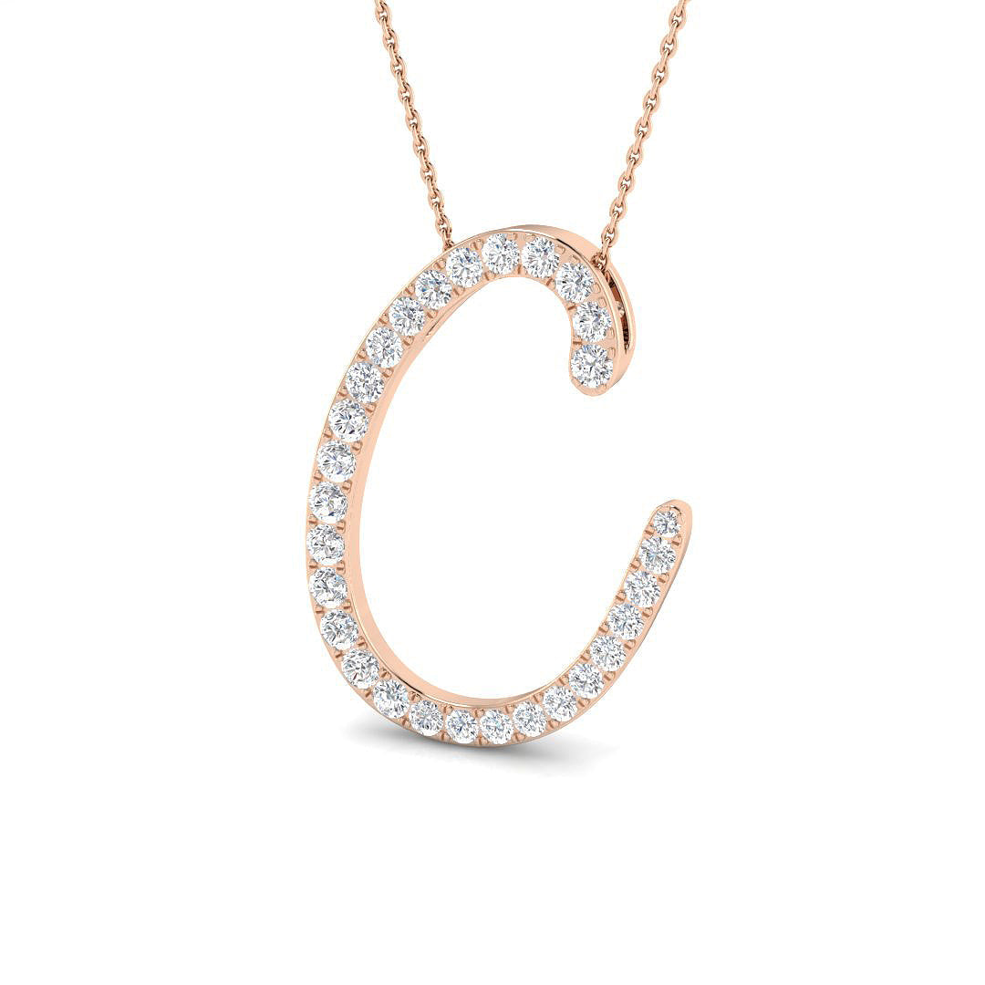 Initials Diamond Ring 0.3ct–1.29ct – SP4909-C – 18k Rose Gold